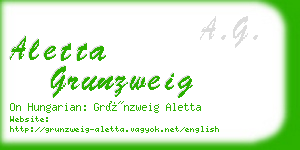 aletta grunzweig business card